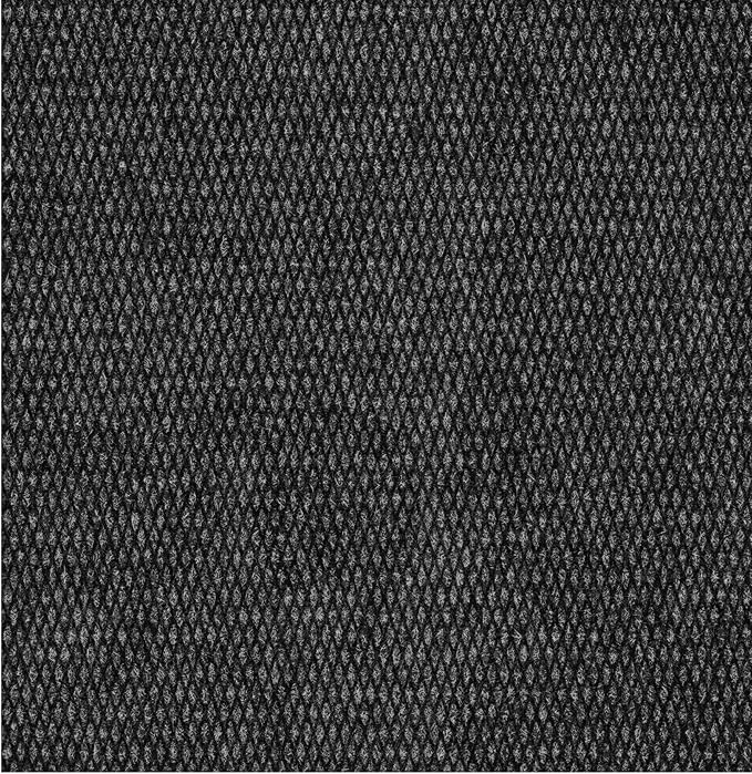 Ottomanson Commercial Scrape Rib Entry Mat – Heavy Duty Ribbed Floor Mat for High Traffic – Non Slip Rubber Back, Waterproof – Indoor Outdoor Use for Offices, Schools, Lobbies, 2' x 44', Black