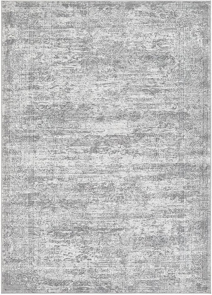 Area Rug Living Room Rugs - 5x7 Abstract Large Soft Indoor Washable Rug Neutral Modern Low Pile Carpet for Bedroom Dining Room Farmhouse Home Office - Vintage Grey