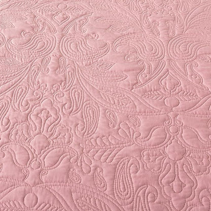 HoneiLife California King Quilt - Oversized King Bedspreads 128x120, 4-Piece Cal King Quilt Sets,Rustic Bedding Sets King Size,Reversible Coverlets Lightweight Bed Cover for All Season Use-Pink