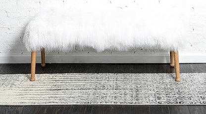 Unique Loom Del Mar Collection Area Rug - Jennifer (2' 7" x 10' Runner, Gray/ Black)