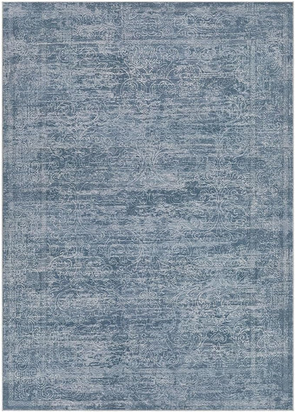 Area Rug Living Room Rugs - 5x7 Large Soft Indoor Neutral Modern Abstract Low Pile Washable Rug Carpet for Bedroom Dining Room Farmhouse Home Office - Dark Blue