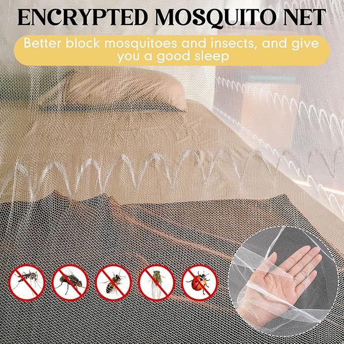 4 Corners Mosquito Net for Mosquiteros para Camas Bed Canopies Netting Bed Drapes Rectangular Mosquito Mesh for Camping Home Outdoor Travel(White A,L75 X W35.5 X H59 Inch,No-Opening)