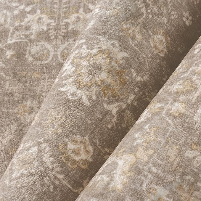 2x6 Deep Brown Runner Rug Hallway Non Slip Kitchen Vintage Distressed Long Carpet Indoor Machine Washable Retro Floral Bedroom Accent Throw Rug for Office Laundry Bathroom Dining Living Room
