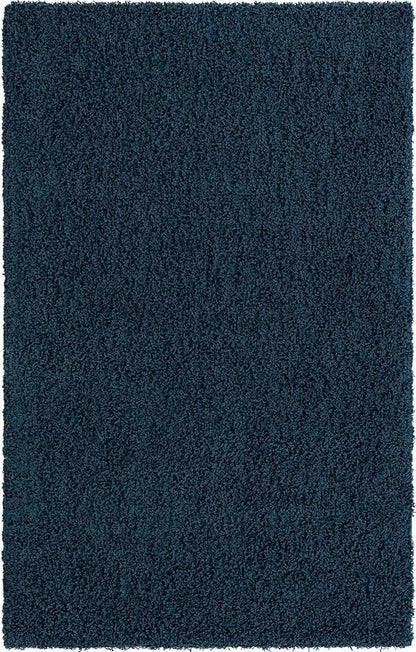 Unique Loom Solid Shag Collection Area Rug (5' 1" x 8' Rectangle, Sapphire Blue/ Navy Blue)