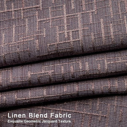 Jacquard Linen Curtains 84 inch Length 2 Panels Thick Faux Linen Blended Window Drapes Burlap Textured Curtains with Grommet for Living Room Bedroom Farmhouse (52x84 Fashion Purple) Natural