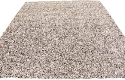 Unique Loom Solid Shag Collection Area Rug (8' Square, Cloud Gray)