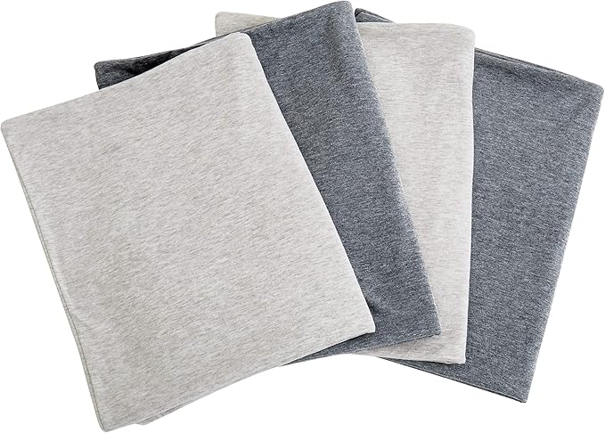 Oubonun 100% Jersey Cotton Body Pillow Cover with Zipper - Luxury Soft Removable Pillow Case - Long Fuzzy - Knitted (Grey, 21"X54")
