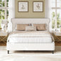 Christopher Knight Home Salus Linen Upholstered King Size Bed Frame with Headboard, Modern King Bed Frame and Headboard, Wooden Slats Support, Easy Assembly, No Box Spring Needed, Beige