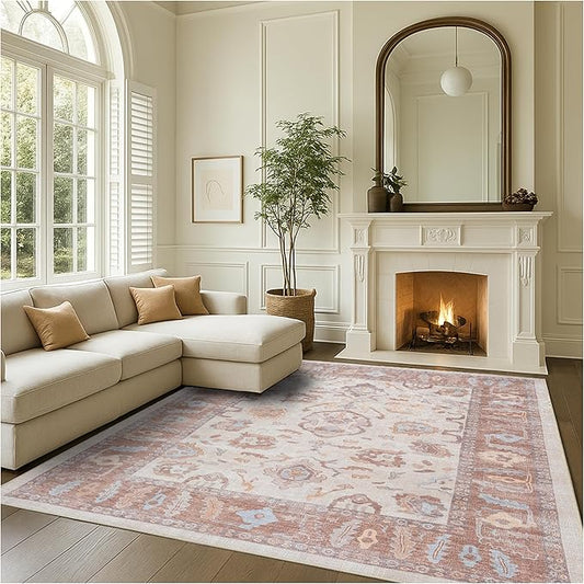 Fame Rugs Brown Modern Oushak Rug 10x13, Vintage Turkish Colorful Oriental Washable Antique Inspired Oversize Area Rugs, Luxury Living Room Bedroom (383BB, 10' x 13')