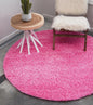 Unique Loom Solid Shag Collection Area Rug (7' 1" Round, Taffy Pink)