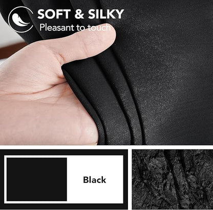 Deconovo Blackout Curtains, Thermal Insulated, W52 x L72 2 Panels, Back Tab, Machine Washable, Room-Darkening Drapes for Bedroom/Living Room Black