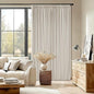 Extra Wide Pleated Linen Blackout Curtains 84 Inches Long for Bedroom Sliding Glass Door Memory Trained Pinch Pleat Double Layer Black Out Room Darkening Heat Blocking Curtain 70W x 84L 1 Panel
