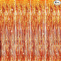 GOER 3.2 ft x 8.2 ft Metallic Tinsel Foil Fringe Curtains Party Photo Backdrop Party Streamers for Birthday,Graduation,New Year Eve Decorations Wedding Decor (4 Packs,Orange)