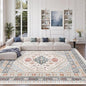 zesthome 9x12 Area Rugs for Living Room,Non-Slip Backing Washable Rugs,Vintage Large Area Rug，Stain Resistant Home Decor Rug (Multi,9'x12')