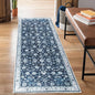 Bloom Rugs Washable Non-Slip 10 ft Runner - Dark Blue Traditional Bordered Runner for Entryway, Hallway, Bathroom, and Kitchen - Exact Size: 2.5' x 10'