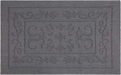 FONEYI Indoor Door Mat 24" x 36", Dirt Trapper Door Mats Non-Slip Entryway Rugs Washable, Absorbent Resist Dirt Welcome Mat, Low Profile Inside Floor Mats for Front Back Door and Entryway, Grey