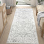 jinchan Lima Runner Rug 2x5 Washable Hallway Runner - Vintage Floral Non Slip Low-Pile Soft Ultra-Thin Kitchen Rug Distressed Carpet for Farmhouse Bedroom Entryway Laundry Room (2x5ft, Grey)