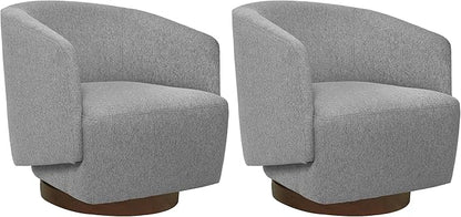 MINCETA Accent Chair,Modern Swivel Chairs for Living Room and Bedroom Reading with Wood Base,Set of 2,Performance Fabric in Gray