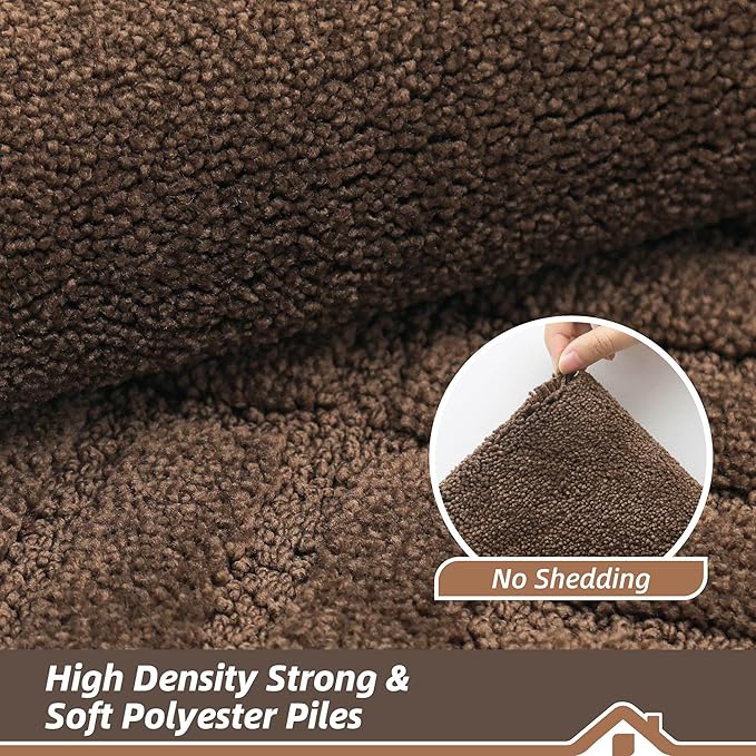 BEQHAUSE Door-Mat-Non-Slip Dirt Trapper Door Mats Low-Profile Front Door Mat Absorbent Floor Mats for Entryway Washable Mud Resistant Home Entrance Doormat,Brown,24"x36"