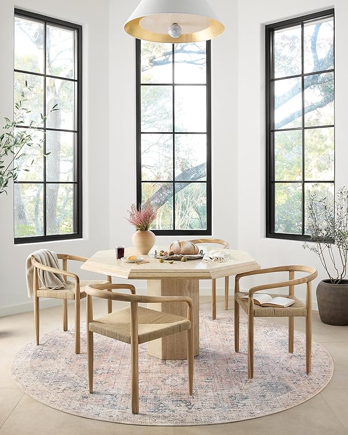 Loloi Skye Collection SKY-01 Blush/Grey 6'-0" x 6'-0" Round Area Rug
