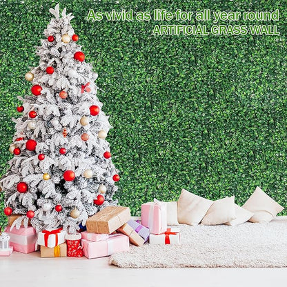 Ogrmar 24 PCS 10"x10" Artificial Boxwood Panels Topiary Hedge Plant, Privacy Hedge Screen UV Protected Suitable for Outdoor, Indoor, Garden, Fence, Backyard and Décor (24, 10"x10")