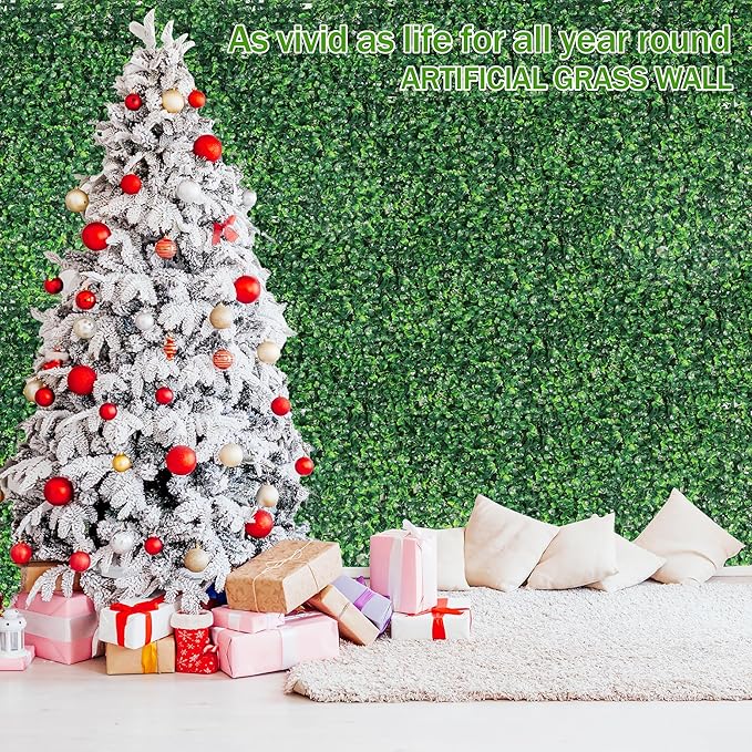 Ogrmar 24 PCS 20"x20" Artificial Boxwood Panels Topiary Hedge Plant, Privacy Hedge Screen UV Protected Suitable for Outdoor, Indoor, Garden, Fence, Backyard and Décor (24, 20"x 20")