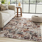 Modern Area Rug 3x5 Machine Washable Entryway Entrance Carpet Red Brown Multi Kitchen Mat Non Slip Indoor Accent Neutral Abstract Distressed Throw Rug for Dining Living Room Office Bedroom