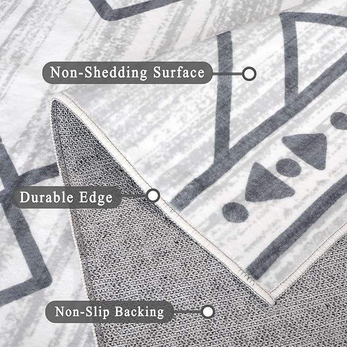 Runner Rug 2'x7' Western Washable Non-Slip Runners for Hallways Kitchen Entryway Laundry Room Modern Carpet Hallway Runner Checkered