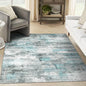 8x10 Area Rugs for Living Room, Non-Slip Backing Washable Rug 8x10, Large Area Rug Soft Carpet for Bedroom Dining Room, Modern Abstract, Easy Clean, Durable, Low Pile Rug Under Table, Teal