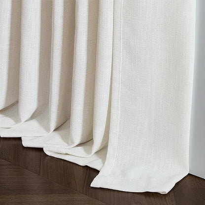 Natural Linen Kitchen Curtains 45 Inches Long 2 Sets Basement Curtains for Small Window Cream Ivory Pinch Pleated Back Tab Linen Blend Short Boho Semi Sheer Back Tab Drapes for Bay Windows 40x45