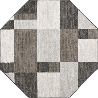 Unique Loom Autumn Collection Area Rug - Providence (7' 10" Octagon, Gray/ Ivory)