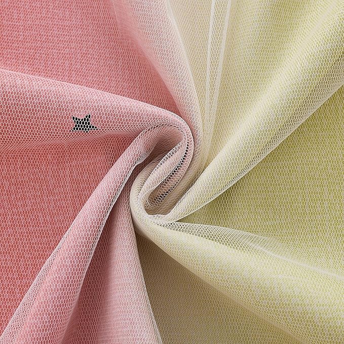 XiDi Pink Blackout Curtains for Bedroom Decor - Rainbow Unicorn Wall Decals for Girl's and Kids' Room - Purple and Yellow 34X72 Inch Long 1 Panel