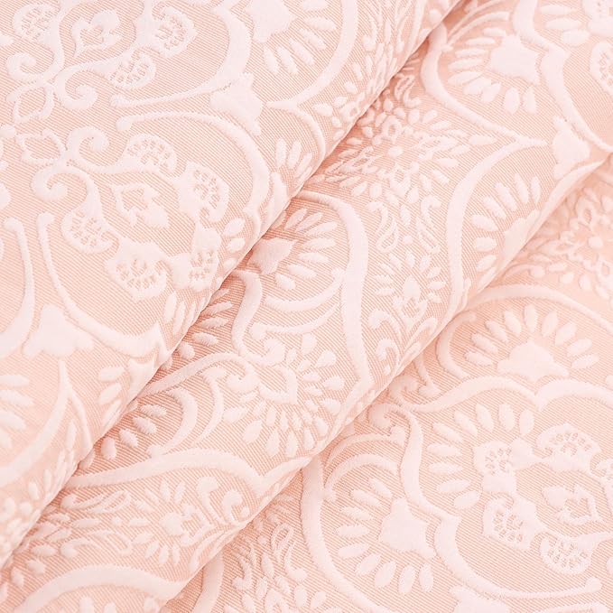 Superior 3 Piece Bedspread Set, Home Bed Decor, Decorative Bed Spread, 2 Pillow Shams, Medium Weight Blanket, Floral Matelasse Coverlet, Bedding Essentials, Enzy Collection, King, Peach