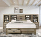 Roundhill Furniture Loiret Light Gray Finish Wood Storage Platform WallBed, Queen