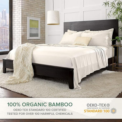Pure Bamboo Short Queen Sheets for RV Camper (60"x75") - Genuine 100% Organic Viscose Derived from Bamboo Bed Sheet Set, Soft & Cooling, 2 Year Quality Promise (Short Queen, Ivory)