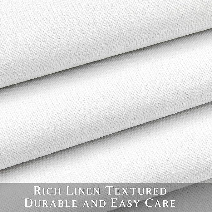 ChrisDowa 100% Blackout Pure White Solid Curtains 90 Inches Long 2 Panels for Bedroom Living Room,Farmhouse Room Darkening Thermal Insulated Soundproof Grommet Top Window Treatment Drapes,52x90