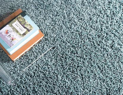 Unique Loom Solid Shag Collection Area Rug (8' x 11' Rectangle, Light Slate Blue)