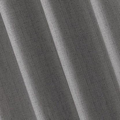 Amazon Basics Faux Linen Blackout Curtains for Bedroom and Living Room, 2-Piece Set with Grommets, 42" W x 84" L, Grey