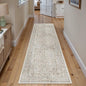 Taupe Runner Rug 2'6"x12' Washable Carpet for Hallway Kitchen Vintage Distressed Non Slip Indoor Retro Floral Bedroom Accent Throw Long Rug Bathroom Office Laundry Dining Living Room