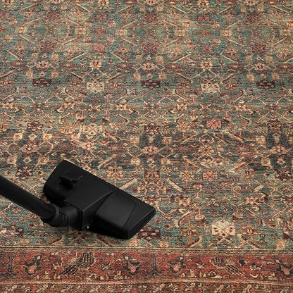 Keen Home Design 10x14 Rug - Machine Washable Area Rug with Non-Slip Backing, Ideal for Living Room, Dining Room, Bedroom - Vintage, Easy Clean, Durable, Low Pile Rug - (9'7" x 14')