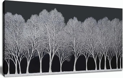 Trogonup Black and White Wall Art for Bedroom Large Forest Picture Landscape Tree Artwork for Living Room Home Office Modern Canvas Prints Ready to Hang 20"x40"