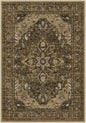 Area Rugs Round 6ft Washable Non-Slip, Floral Vintage Distress Print Pattern Medallion Carpet for Living Room Bedroom Dining Room, Brown Dark Brown