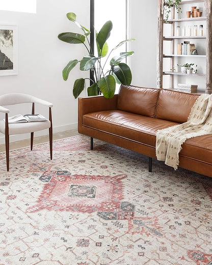 Loloi II Skye Collection SKY-02 Ivory/Berry 2'-6" x 7'-6" Runner Rug
