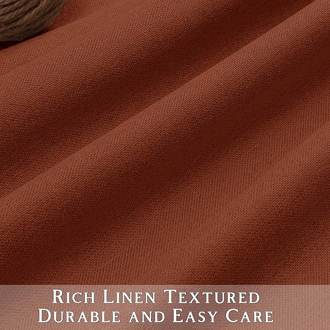 ChrisDowa 100% Blackout Terracotta Solid Curtains 63 Inches Long 2 Panels for Bedroom Living Room,Farmhouse Room Darkening Thermal Insulated Soundproof Grommet Top Window Treatment Drapes,52x63