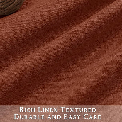 ChrisDowa 100% Blackout Terracotta Solid Curtains 72 Inches Long 2 Panels for Bedroom Living Room,Farmhouse Room Darkening Thermal Insulated Soundproof Grommet Top Window Treatment Drapes,52x72