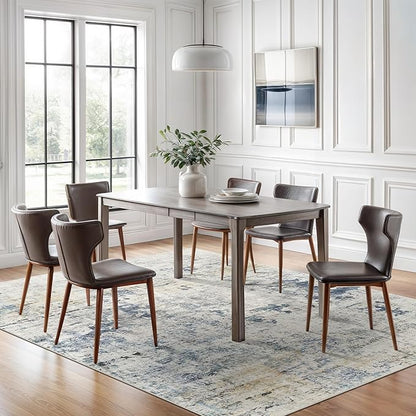 Abstract Rug 8x10 Large Living Room Rugs Neutral Modern Washable Area Rugs for Bedroom Dining Room Non-Slip Stain Resistant Foldable Thin Rug Blue Yellow
