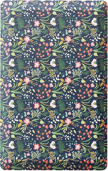 Ophanie Kitchen Mats for Floor, 3/4 inch Thick, 17x28 Anti Fatigue Cushioned Mat, Kitchen Rugs, Waterproof, Comfort Ergonomic Standing Mat for Office, Home, Sink, Blue Flower Non-Slip Ridged Bottom