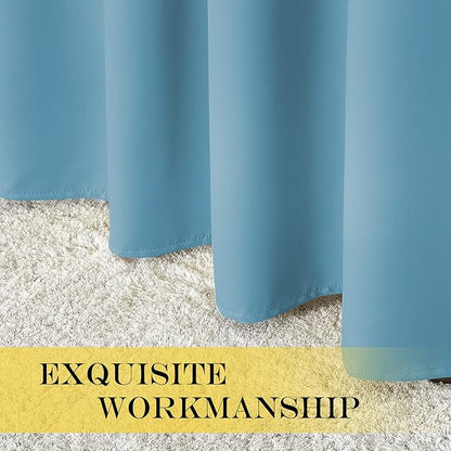NICETOWN Blackout Shades for Bedroom Windows - (Teal Blue Color) Thermal Insulated Window Treatment Curtain Drape, Room Darkening Modern Drapery for Boy's Room, 52x63 inches, One Panel