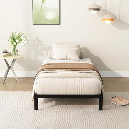 9 Inch Twin Bed Frames Heavy Duty Low Profile Metal Platform No Box Spring Needed Mattress Foundation, Easy to Assembly, Noise Free, Black