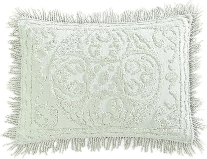 Beatrice Home Fashions Medallion Chenille Bedspread, King Sham, Sage